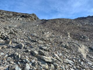 Canalino da risalire verso Colle Chalanson