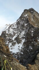 la prima delle due brevi doppie oltre il Chili Dirrhuhorn scendendo al Galenjoch..