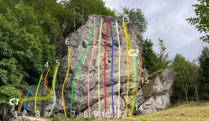 La parete e gli itinerari