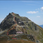 Il Toasso Bianco con il nostro percorso di discesa/salita