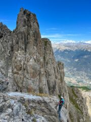 Dalla cima si vede la sosta da cui calarsi