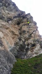 Sul sesto tiro,roccia eccezionale.
