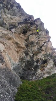 Sul sesto tiro,roccia eccezionale.