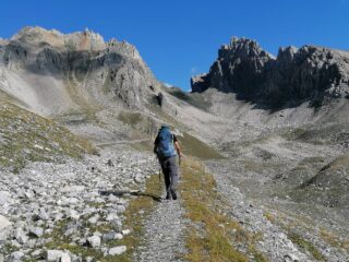 il tratto quasi pianeggiante verso l'attacco al Monte Oserot 