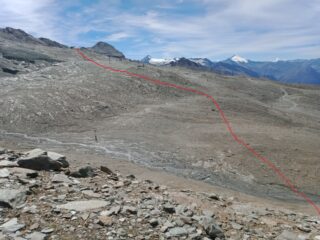 Dal colle risalire attraverso gli impianti per l'Ouille Noire