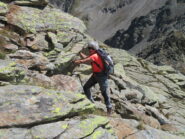 traversando sotto cresta per la cima
