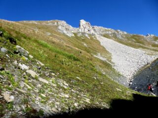 La dorsale sommitale vista dal termine del canale-spaccatura.