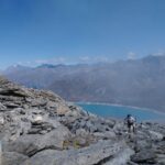 Vista sul Lago del Moncenisio durante la salita