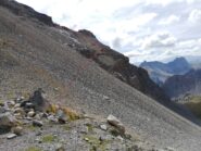 Percorso di salita dal colle