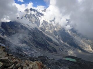 La est del Rosa con il fondovalle e il Lago delle Locce.
