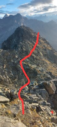 guardando dalla cima la traccia percorsa