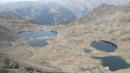 i laghi di Rabouns dal becco alto d'Ischiator..