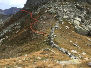 Passo del Muretto e traccia per Passo di Topera