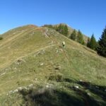 In rosso la traccia che dal P.so di Monte Colle sale il tratto iniziale della cresta sud del M.Secco.