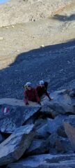 Con Sandro nel canalone verso Passo Corna Rossa