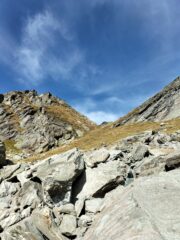 Il colletto raggiunto per tornare in Val d'Ayas