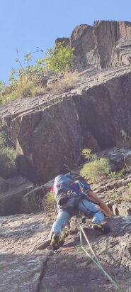 L2, apertura via. Simone all'uscita del bellissimo muretto.