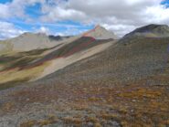 4 - Al col de la Crousette in blu la discesa in rosso si vede la slaita seguendo la traccia GPS di Gulliver