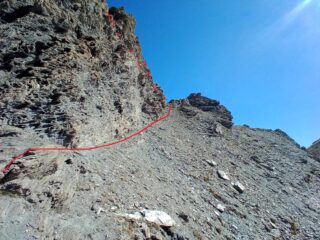 2 - 2° variante: traverso e ingresso nel canalino 