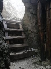 Scaletta in legno per raggiungere la cima