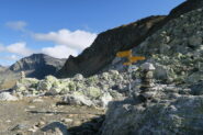 la Fenetre de Ferret, sullo sfondo a sinistra il Col du Bastillon e il Monts Telliers