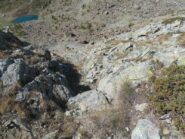 il canalino sommitale (versante Ovest)