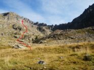 via di salita quando si lascia il sentiero per il passo dei ladri