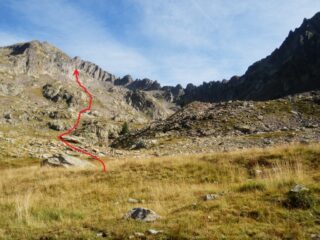 via di salita quando si lascia il sentiero per il passo dei ladri