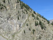 Cengia diagonale di salita a Punta Stella