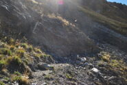 L’inizio dei tratti attrezzati salendo al Mont Cormet