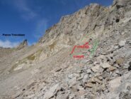 comba superiore di Trecolpas nei pressi dei canali di salita