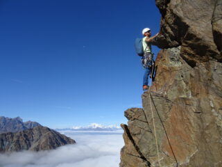 Sul torrione tra Giron e Cime Noire