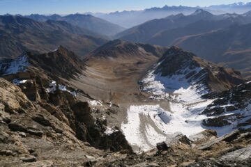 il vallone di salita dalla cima del Gd Golliaz