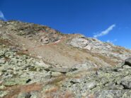 la traccia per la vetta del Mont Pelà