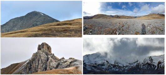 in alto a sinistra: Pizzo Cassana
in basso a sinistra: Punta Cassana
