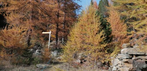 Bivio poco sopra alpe avouille a destra
