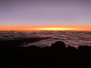 Alba in vetta al Piton des Neiges