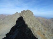 La cresta da percorrere con l'ombra della Gastaldi