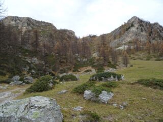 salendo verso il colletto tra Bert e Baret