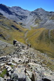 Inizio discesa dal mont Cornet