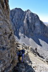 Cengia sulla cresta verso la Cima Nord
