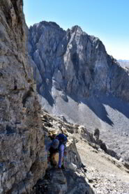 Cengia sulla cresta verso la Cima Nord