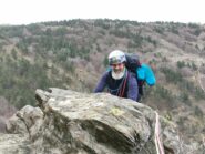 Flavio sullo spuntone in cima al secondo tiro