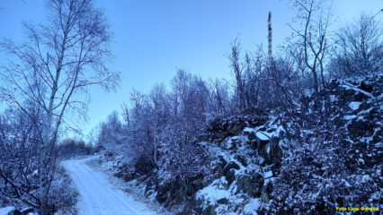 Sterrata sotto la vetta innevata 