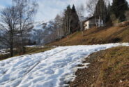 L’arrivo sul Tracciolino, con neve in aumento