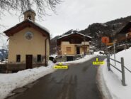 La partenza dalla Cappella di Croix des Pres secondo l'itinerario descritto