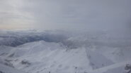 Dalla vetta: alto Vallon Des Baisses, Pic du Lauzin, Crete de la Lauze, Cole de la Lauze, Pointe de Dormillouse