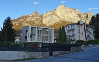 Partiamo da un parcheggio poco sopra Lecco. In alto le mete di oggi.