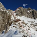 In rosso la traccia finale.