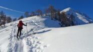 Sul tratto di costone che immette sulla cresta vera e propria.